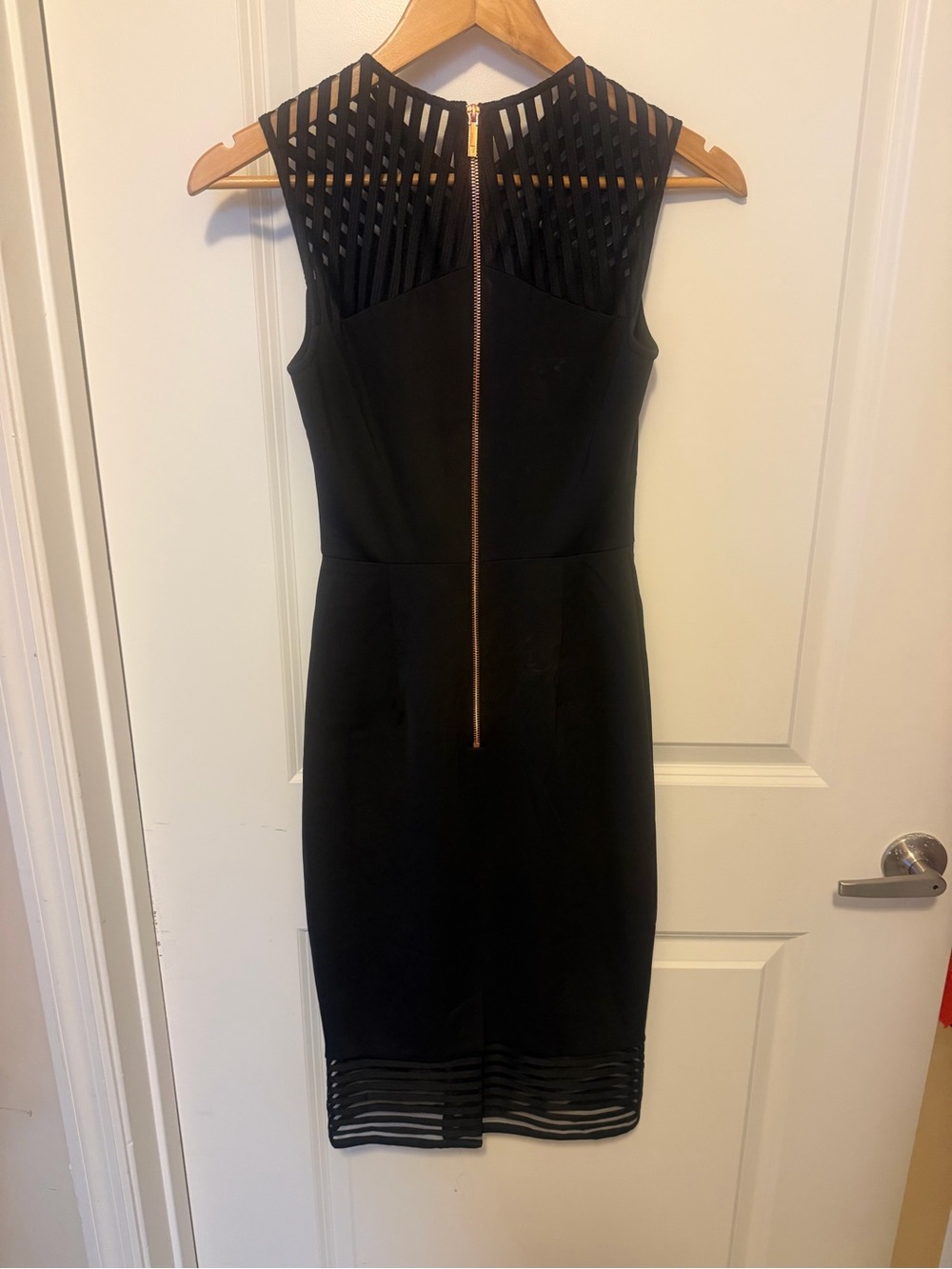 Ted Baker Black Sleeveless Lucette Dress with Mesh Stripe Insets. $248 retail - Picture 5 of 7